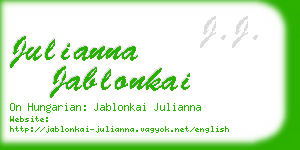 julianna jablonkai business card